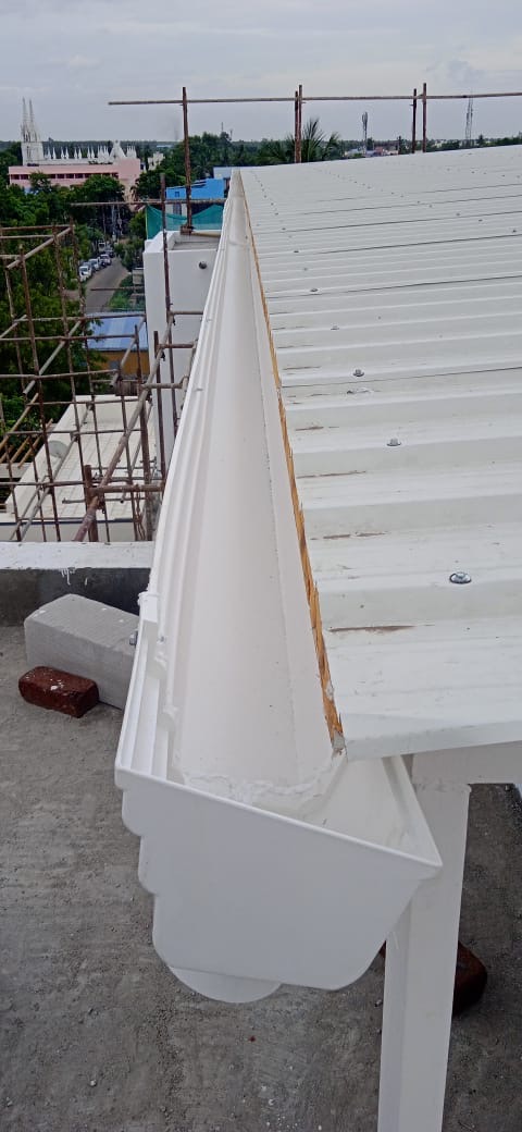 Auditorium roofing sheets and insulation installation